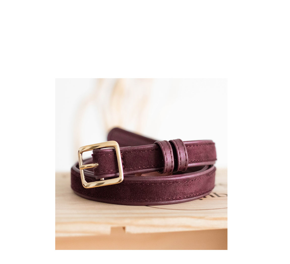 Ceinture bordeaux vegan écologique pour femme  Ceinture Elegie