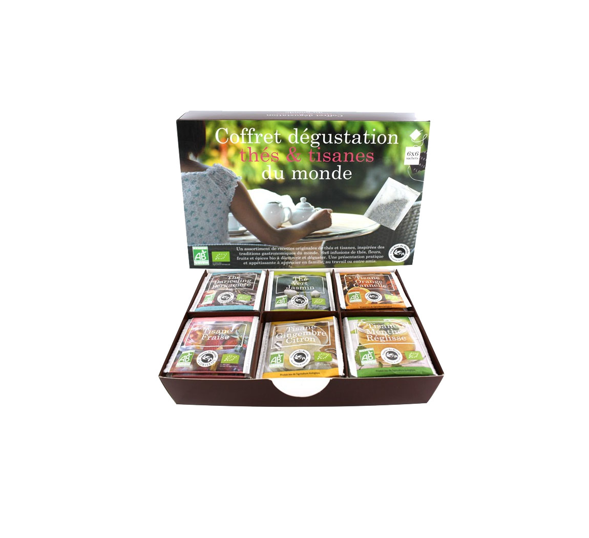 Coffret thés du monde bio Coffret dégustation de thés du monde Bio Coffret thés du monde bio Coffret dégustation de thés du monde Bio