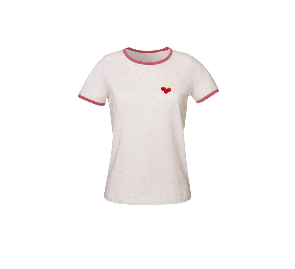 T-shirt femme avec broderie Bi-color T-shirt