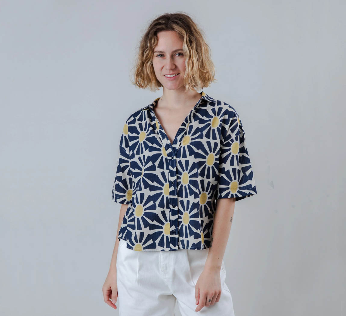 chemise femme manches courtes Chemisier court Marisol