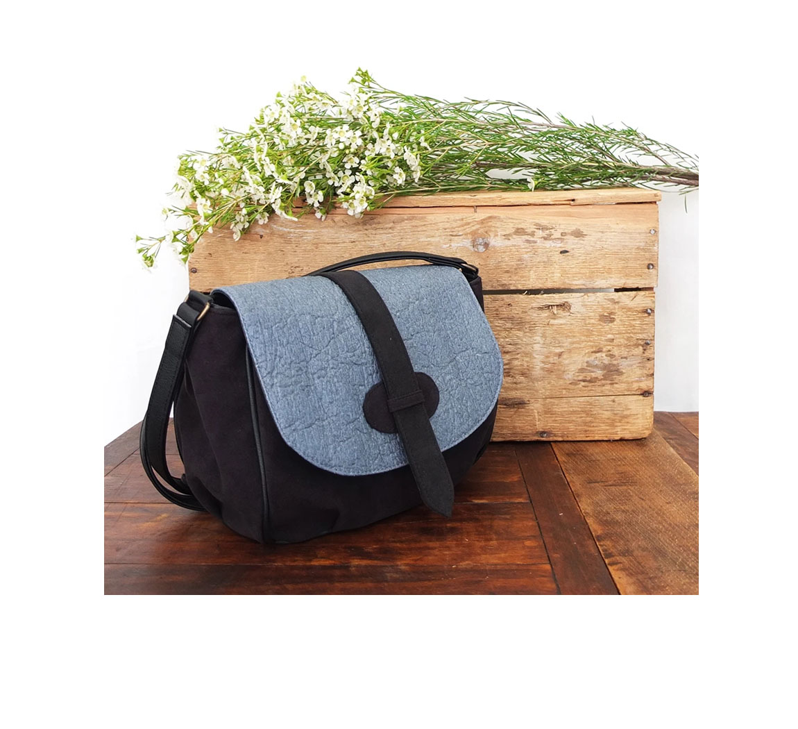 Sac femme en cuir d'ananas Besace Pinatex