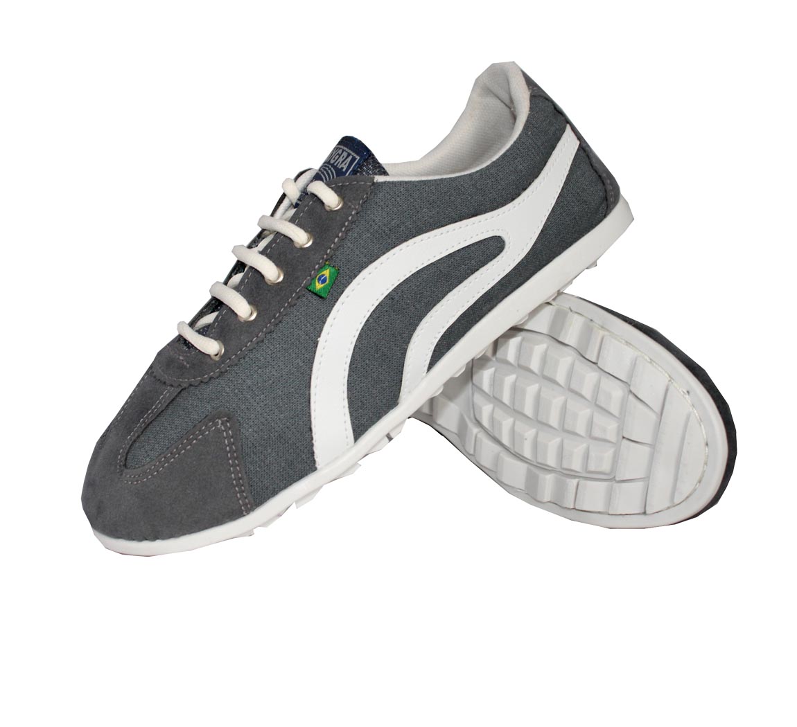 Chaussure Blanche Rasteira Grise