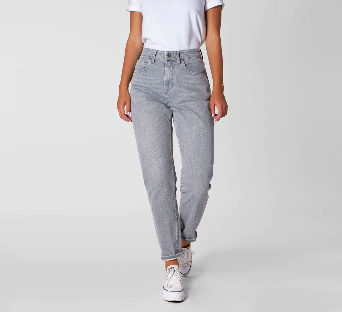 Jean's femme gris vegan Nora Loose Tapered Grey