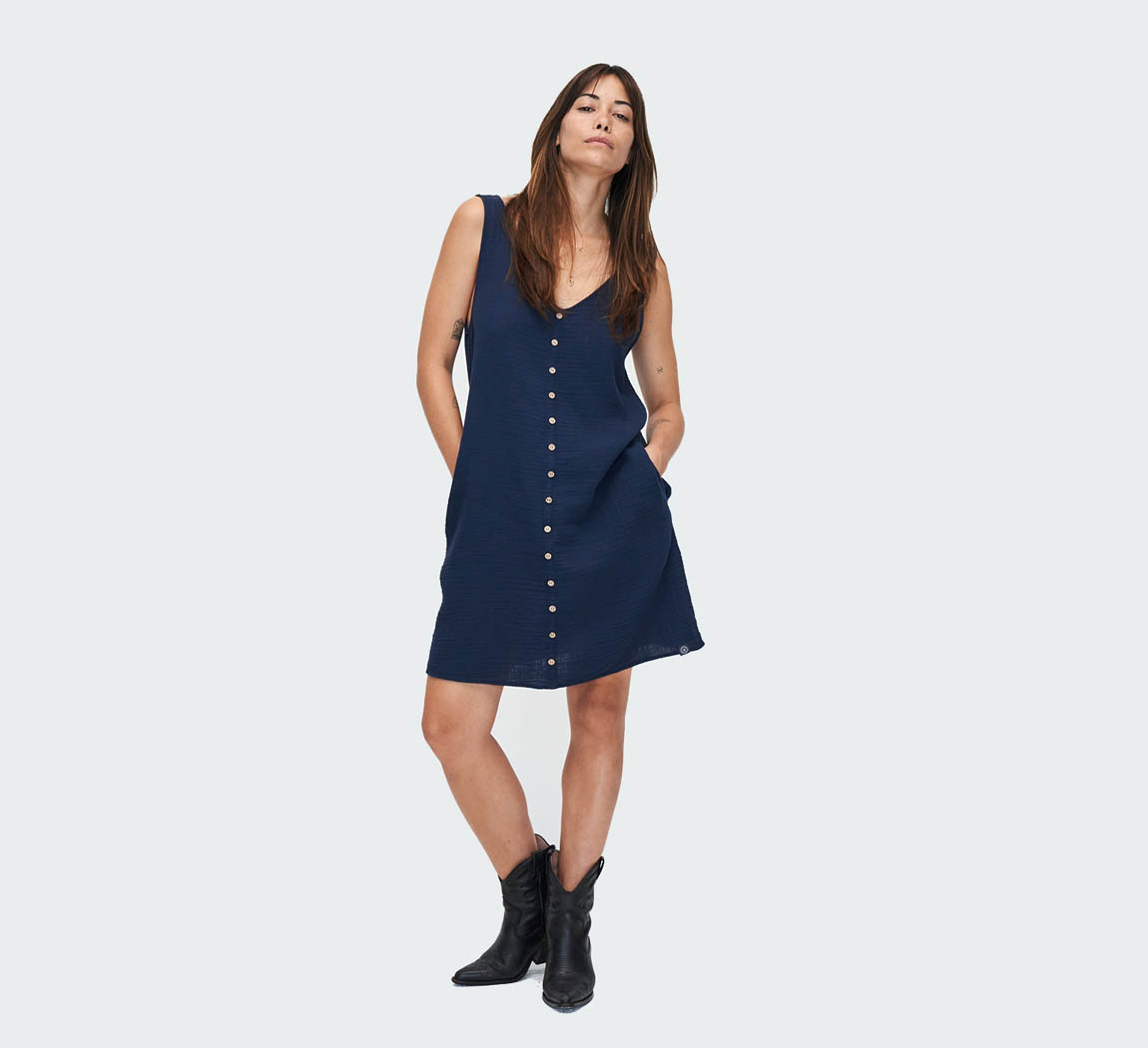 robe bleue sans manche Robe Stella