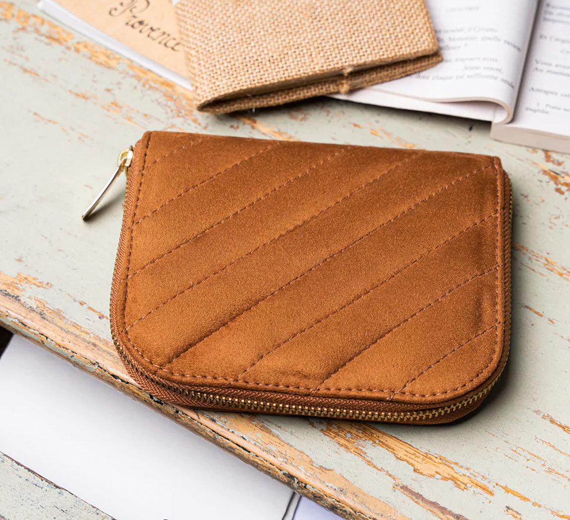 Portefeuille Slim en Cuir vegan - Marron ou Noir