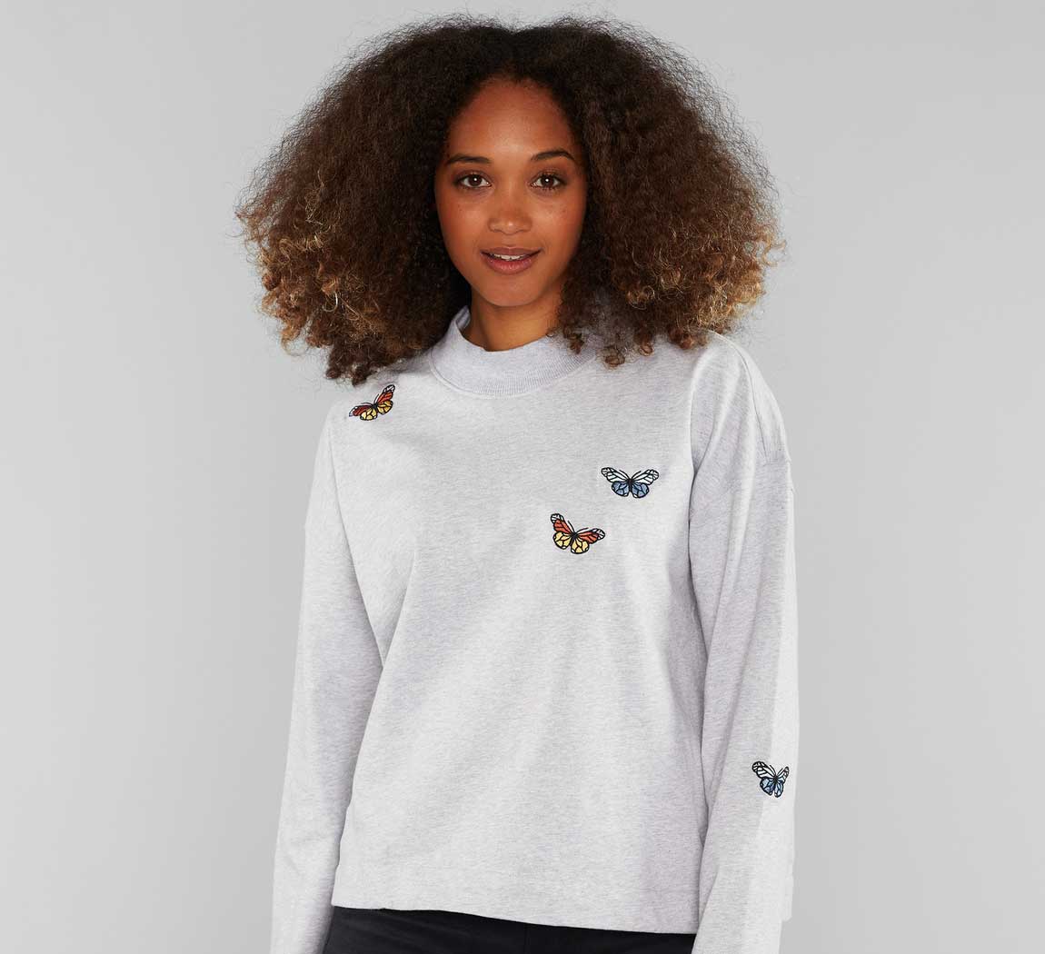 sweat lerdala butterflies coton bio dedicated vegan europe Sweatshirt Lerdala Butterflies