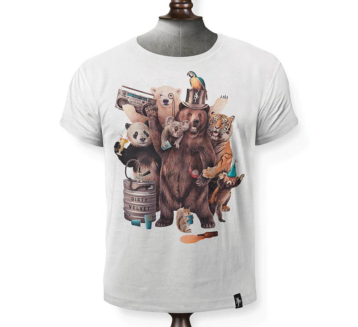 T shirt blanc avec animaux Party Animals