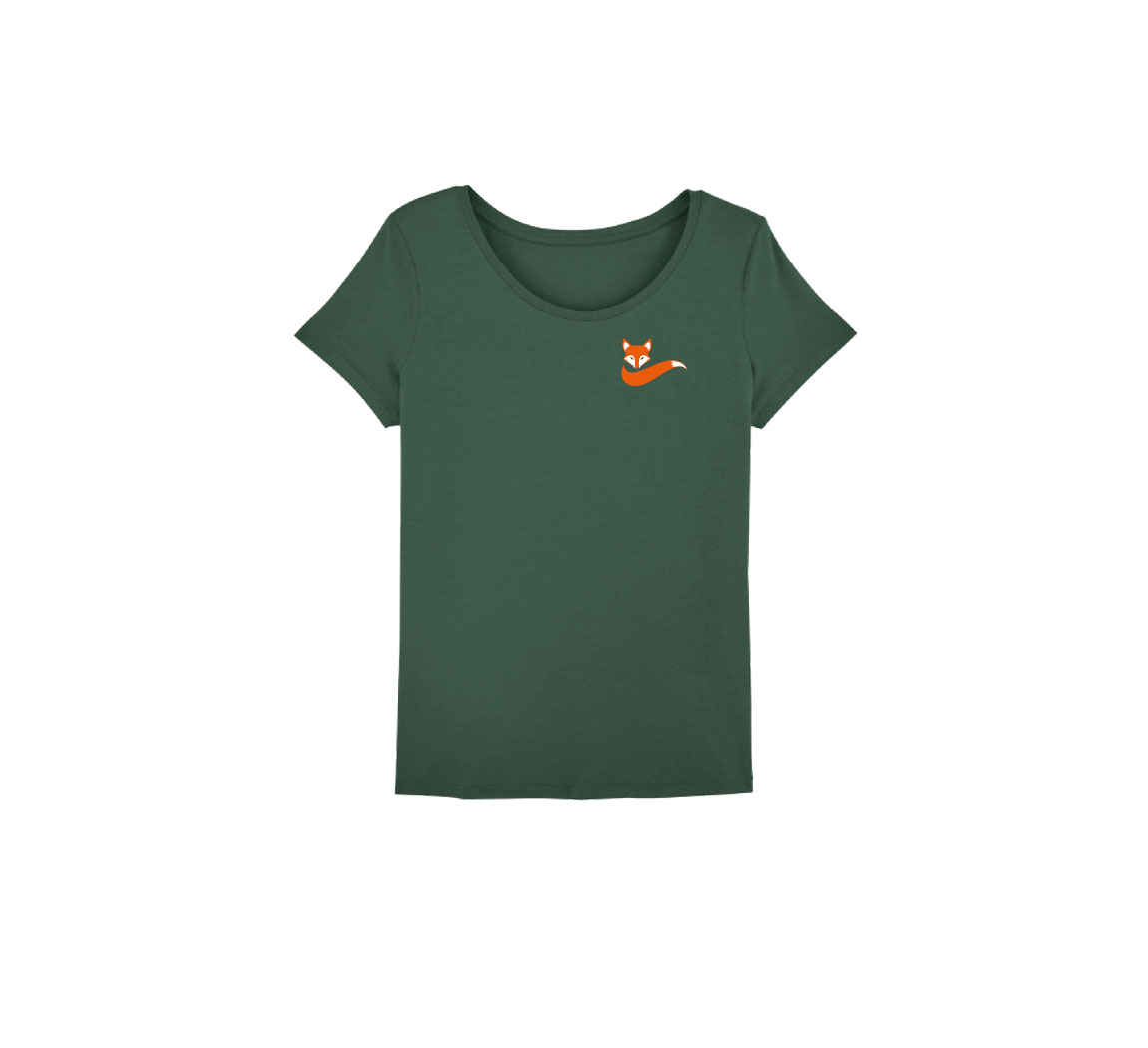 T shirt femme vert T shirt renard