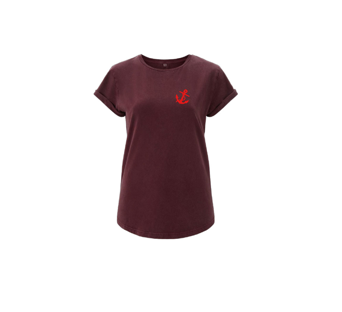 t shirt femme coton bio Women's Rolled Sleeve