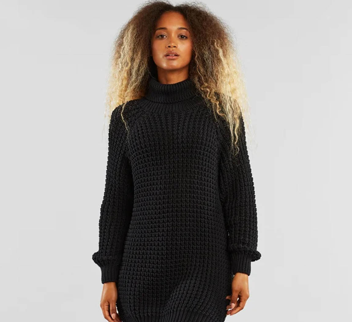 Pull robe noire en coton biologique Sweater Oslo 