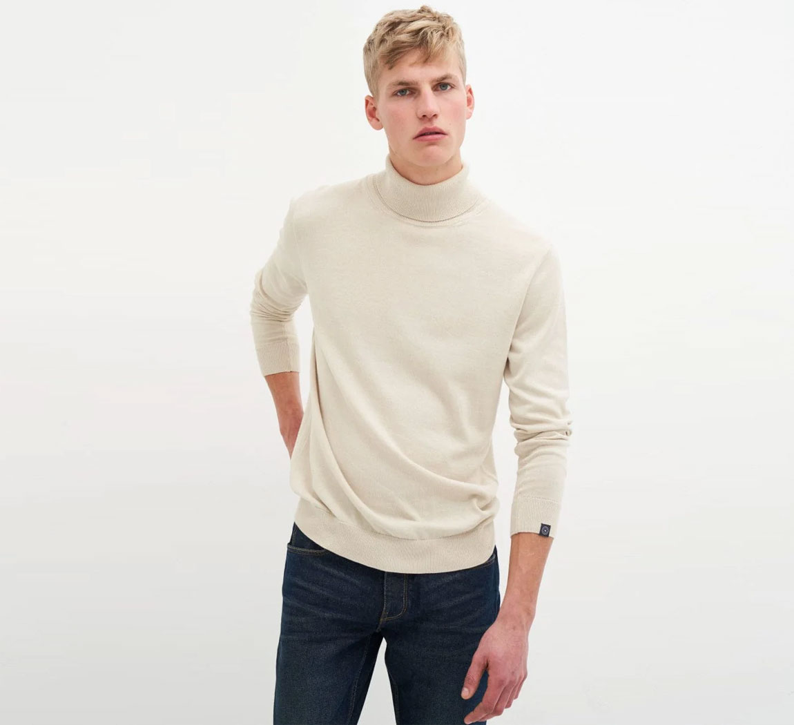 col roulé coton bio homme Turtleneck Thomas