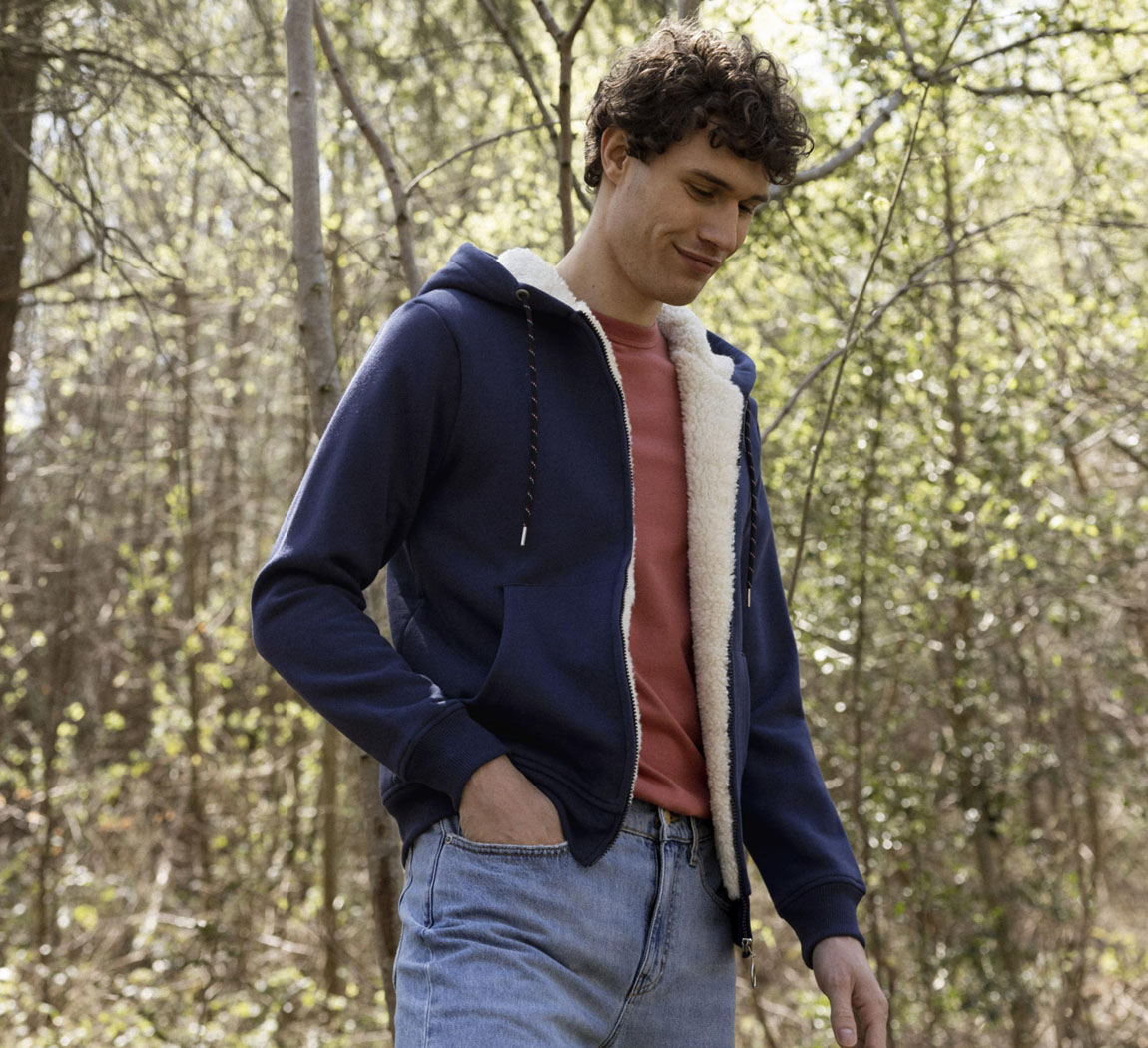 Vêtement homme Sweat à Capuche Sherpa
