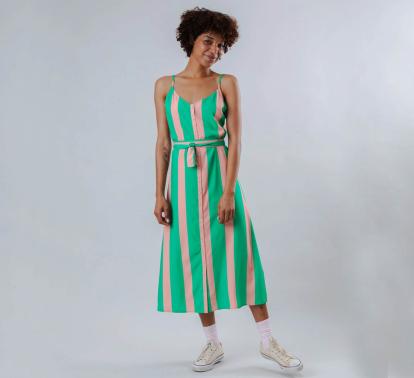 Robe à Bretelles Rayée
