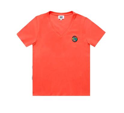 T-shirt Col V Avec Badge Planète